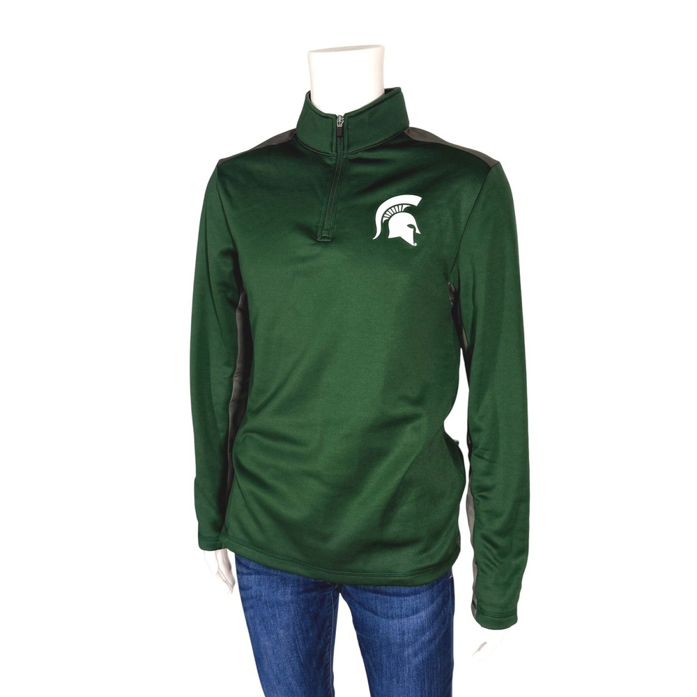 Fanatics Quarter Zip Pullover Mens Medium Green Excellent Michigan State MSU